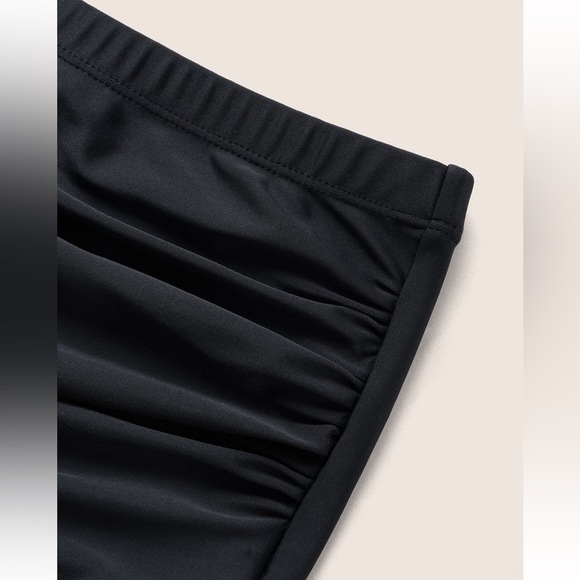 BloomChic Plus Size Plain Cut Out Split Side Swim Dress - Picture 5 of 7